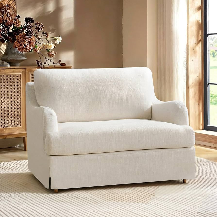 HULALA HOME Oversized Chair and a Half with Washable Slipcover, Ivory | Amazon (US)