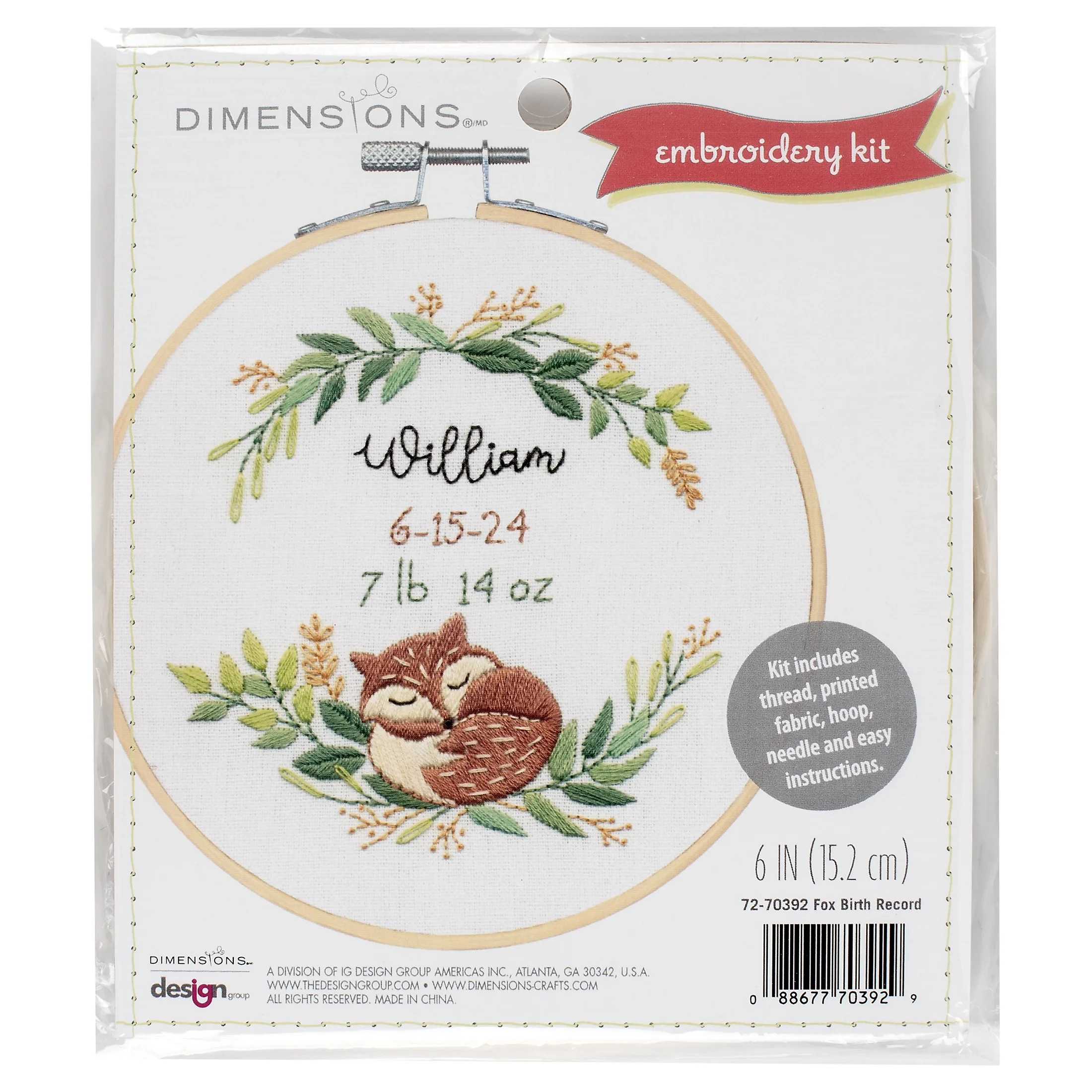 DIMENSIONS EMBROIDERY FOX BIRTH RECORD | Walmart (US)