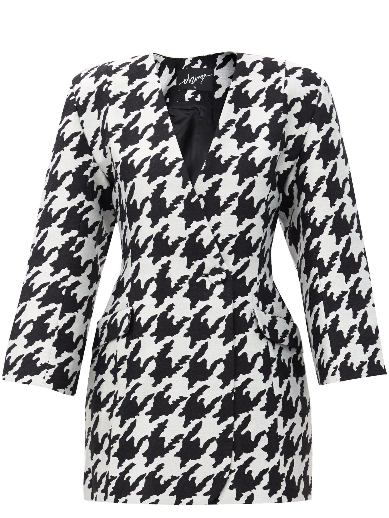 Houndstooth-jacquard blazer mini dress | Elzinga | Matches (US)