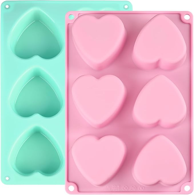 Actvty Heart Shaped Silicone Mold, 6 Holes Heart Molds for Chocolate,Muffins,Cake, Jelly Pudding,... | Amazon (US)