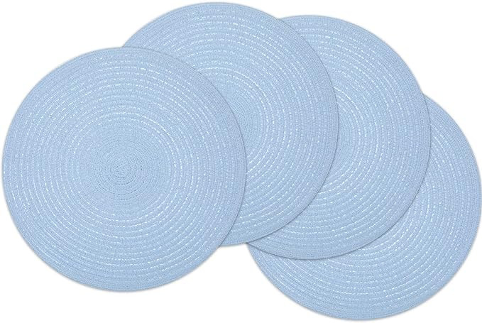 SHACOS Round Braided Placemats Set of 4 Washable 15 inch Round Non Slip Table Place Mats for Dini... | Amazon (US)