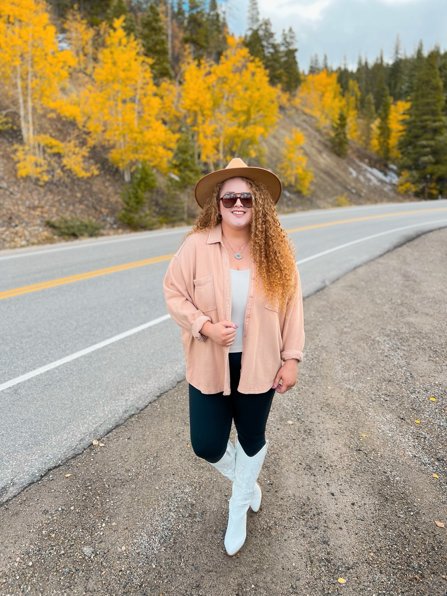 This shacket is my fav for fall 🤎 shacket | aerie shacket | fall shacket | tank top | amazon tank top | ribbed tank top | free people tank top dupe | free people dupe | wide brim hat | fall hat | womens fall hat | womens wide brim hat | leggings | amazon leggings | boots | white boots | amazon boots | amazon white boots | amazon white cowboy boots | sunglasses | amazon sunglasses | Fall | fall tops | amazon finds | amazon fashion | Amazon look | amazon outfit | fall outfit | fall look | fall outfit inspo | fall fashion | fall fashion finds | amazon fall outfit | Amazon fall fashion finds | amazon fall finds | fall transition look | fall transition outfits 

#LTKmidsize #LTKSeasonal #LTKxPrime