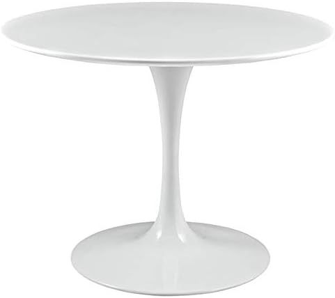 Hawthorne Collections Mid-Century Modern 40'' Dining Table with Round Top and Pedestal Base in Wh... | Amazon (US)