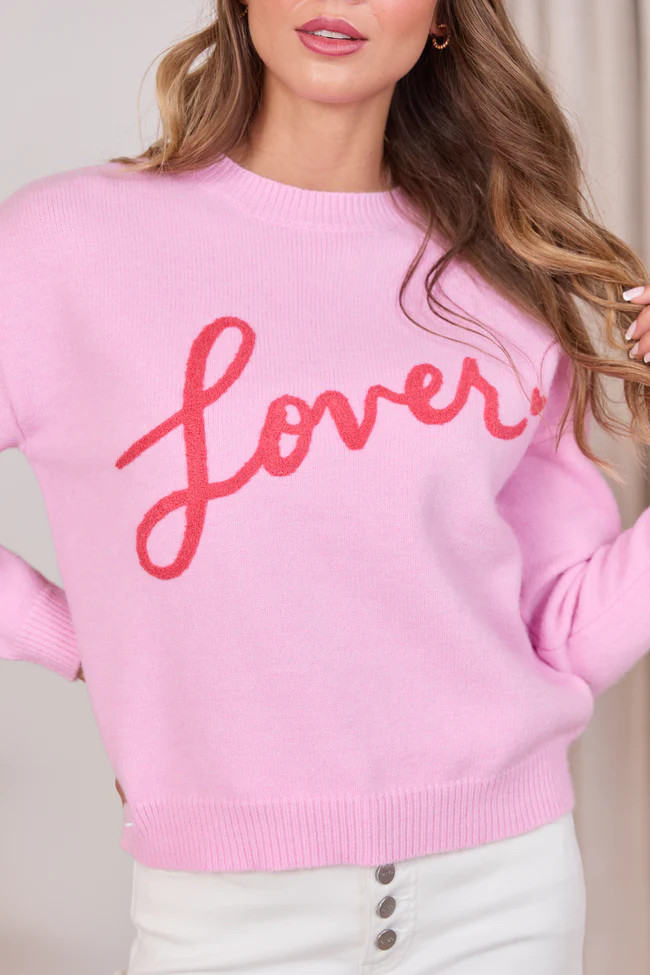 Lover Pink Crewneck Sweater FINAL SALE | Pink Lily