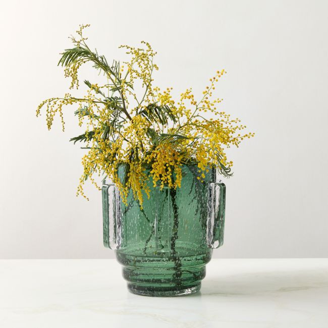 Felena Handblown Green Glass Vase | CB2