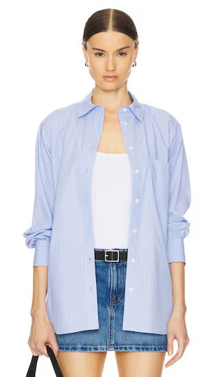 Oversized Pocket Shirt in Chambray Blue | Revolve Clothing (Global)