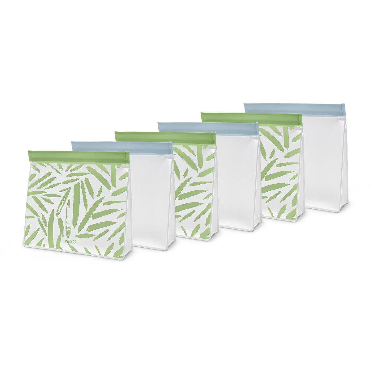 Ello 6pk Standing sandwich Reusable Food Storage Bags Green | Target