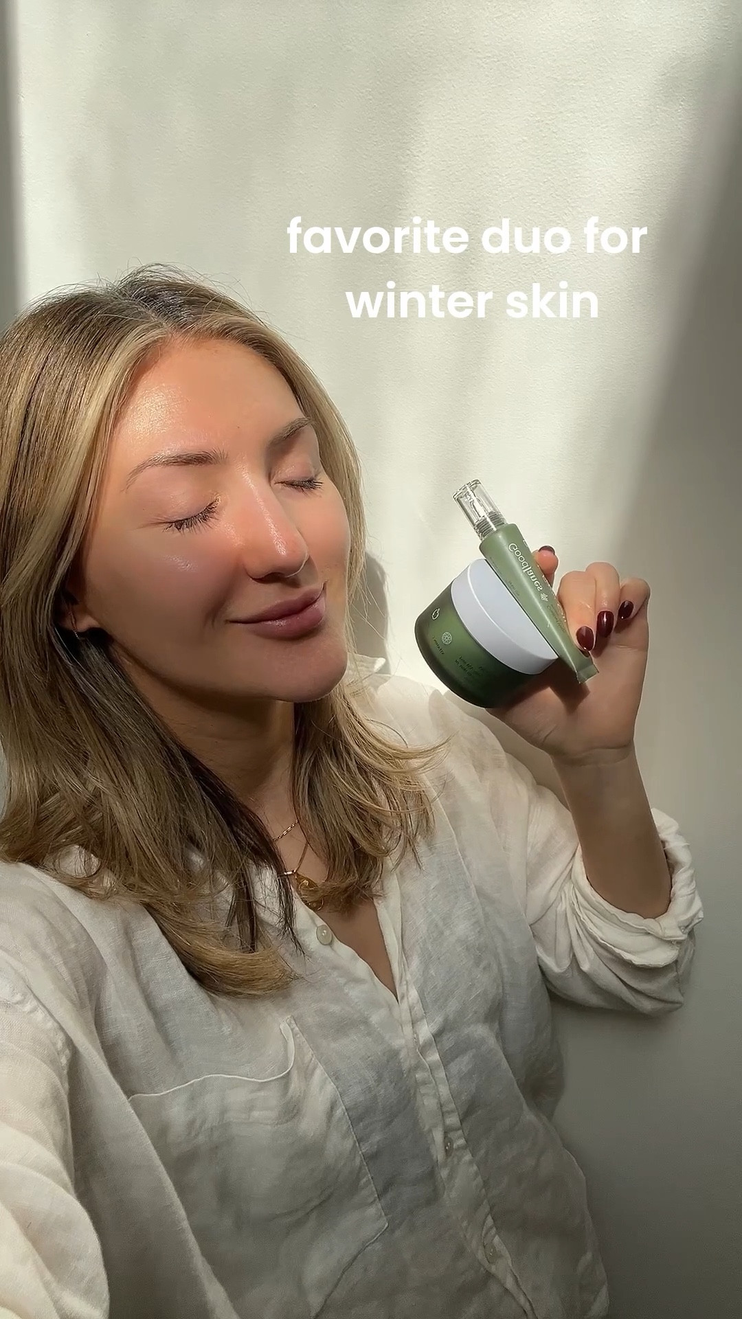 My favorite duo - the H20 My God Moisturizer and Best Face Oil. Gives me that glass skin effect and really hydrates my skin 💚 @goodjanesbeauty 

Code Preny20 for 20% off! 

Face moisturizer 
Skincare 
Gift guide 
Gifts for her 
Glowy skin 
Winter skincare
Beauty favorites 
Face oil 



#LTKmorningroutine #LTKGiftGuide #LTKselfcare