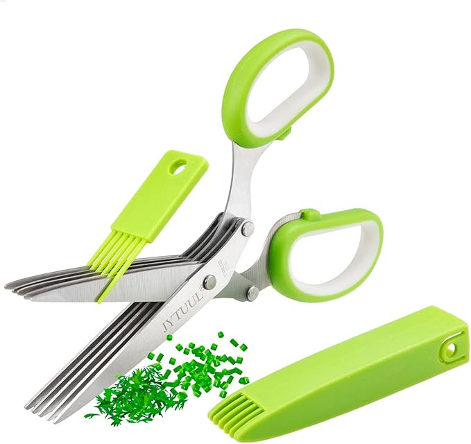Herb Scissors by JYTUUL - Stainless Steel 5 Blades Multipurpose Kitchen Shears with Safety Cover ... | Amazon (CA)