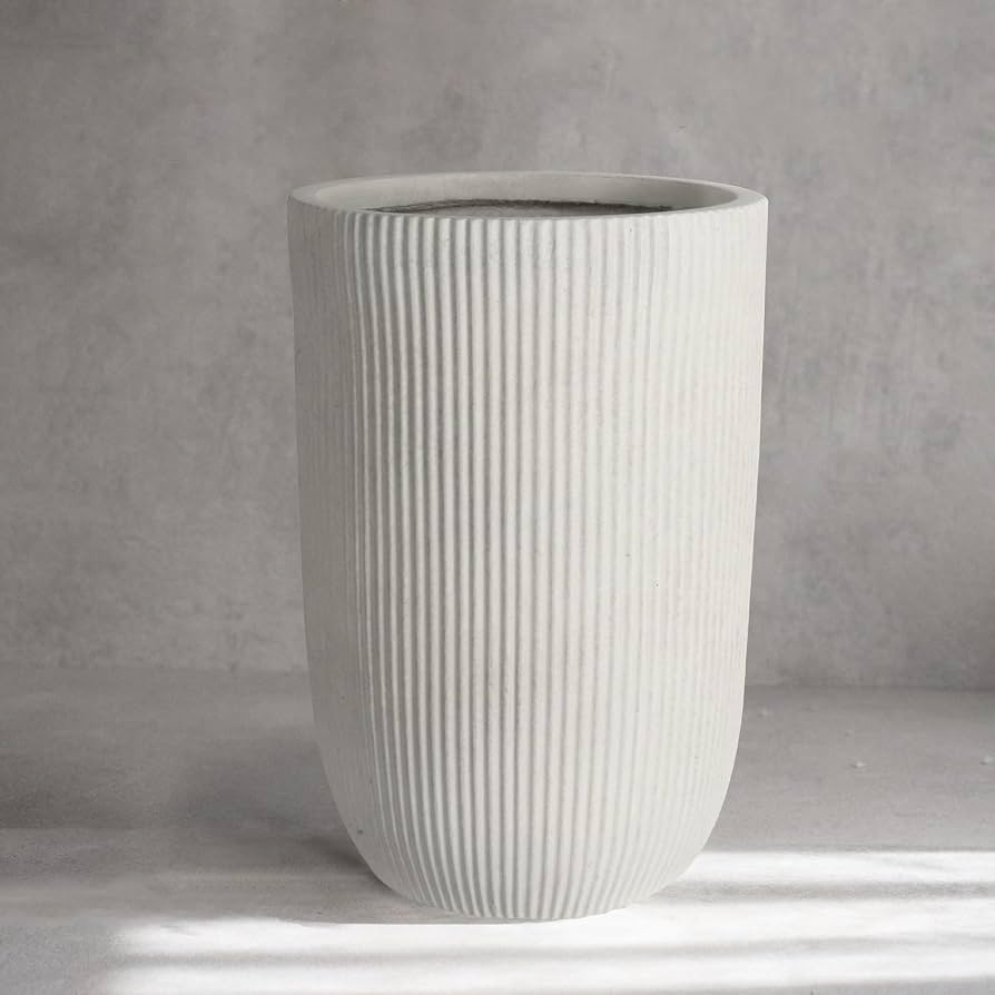 Oakrain 18" Tall Planter White Large Indoor Outdoor Decorative Pot | Amazon (US)