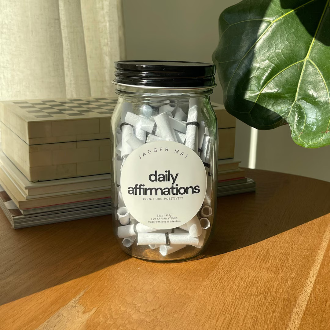 Daily Affirmations Jar 100 Positive Affirmative Cards Affirmational Gift Modern Mindfulness - Ets... | Etsy (US)