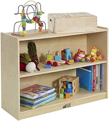 ECR4Kids Birch 2 Shelf Storage Cabinet with Back, Wood Book Shelf Organizer/Toy Storage for Kids,... | Amazon (US)