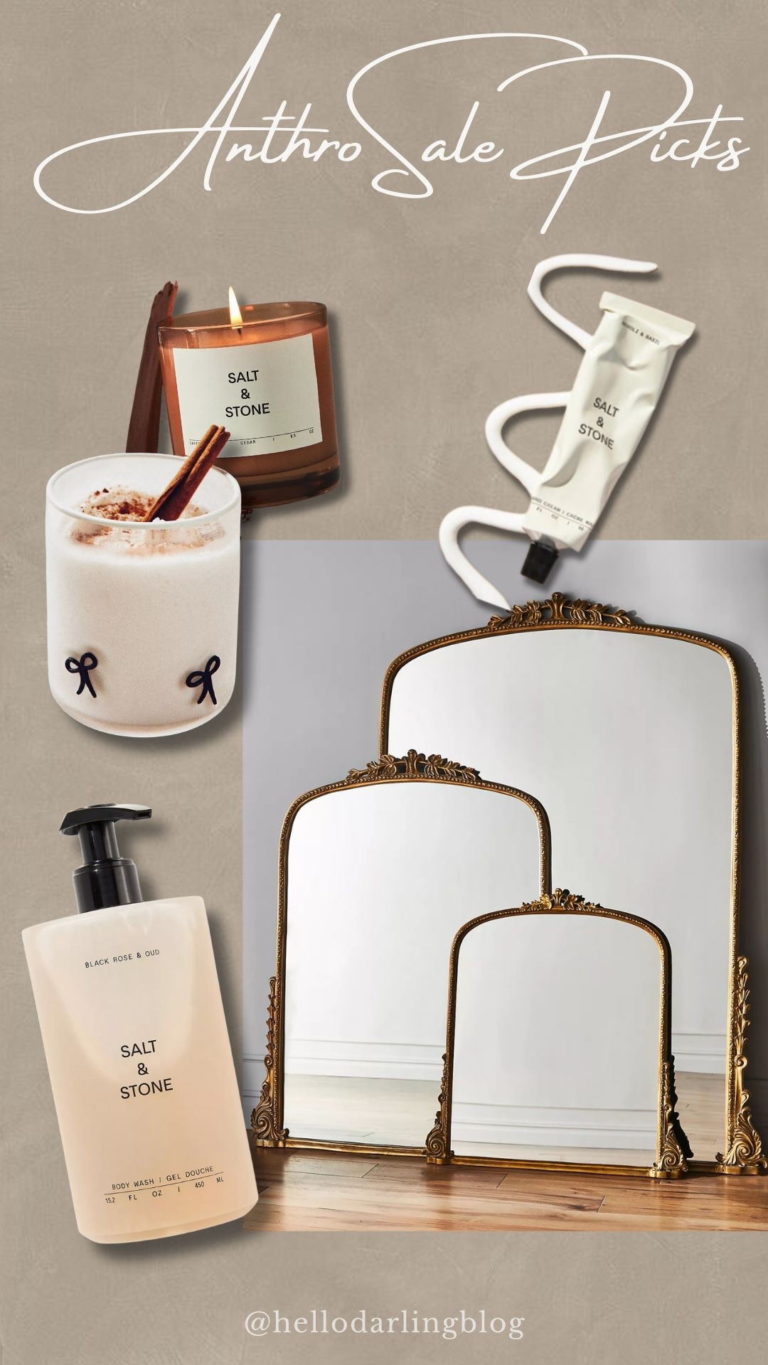 Anthropologie Sale Picks you need — luxe Salt & Stone body care, cozy winter candles, icon glasses, and the best time of the year to snag the iconic Gleaming Primrose mirror at 30% off! Linking all my favorites from the Anthro sale including home decor gems, stocking stuffer beauty, and holiday-ready finds. Perfect gifts, cozy season essentials, and timeless pieces for every room. Tap to shop everything on sale! 🤍 #AnthropologieSale #AnthroHome #AnthroFinds #GleamingPrimroseMirror #SaltAndStone #HomeDecorFavorites #CozyHomeVibes #HolidayGifts2025 #AestheticHome 

#LTKSaleAlert #LTKGiftGuide #LTKCyberWeek #LTKHoliday