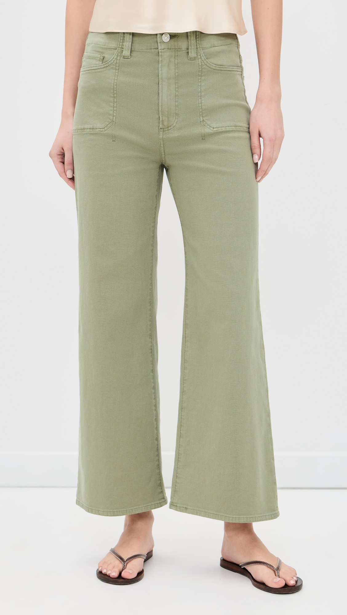 PAIGE Anessa Jeans with Stitch Thru Utility Pockets VINTAGE OAK MOSS 28 | Shopbop