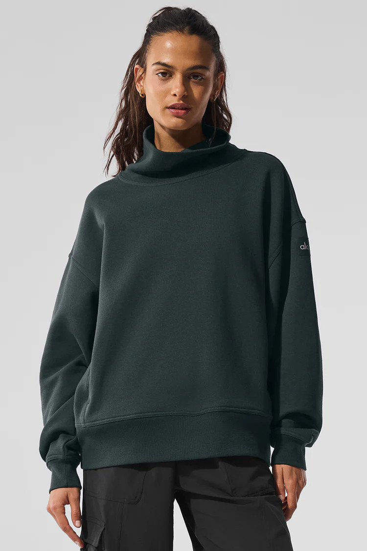 Hazy Mock Neck Pullover - Charcoal Green | Alo Yoga (US)