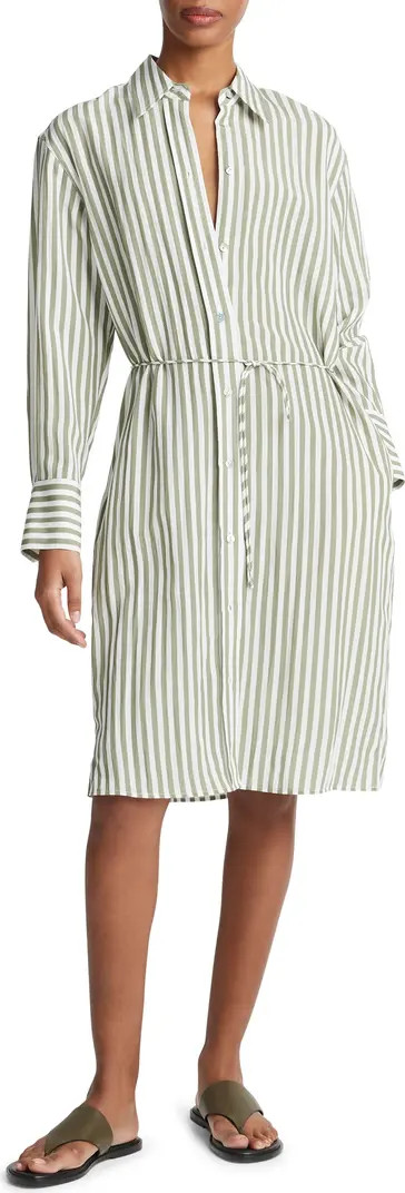 Coast Stripe Tie Waist Shirtdress | Nordstrom