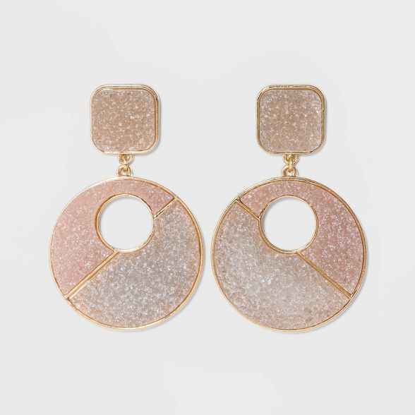 SUGARFIX by BaubleBar Two-Tone Druzy Drop Earrings - Champagne/Light Gray | Target