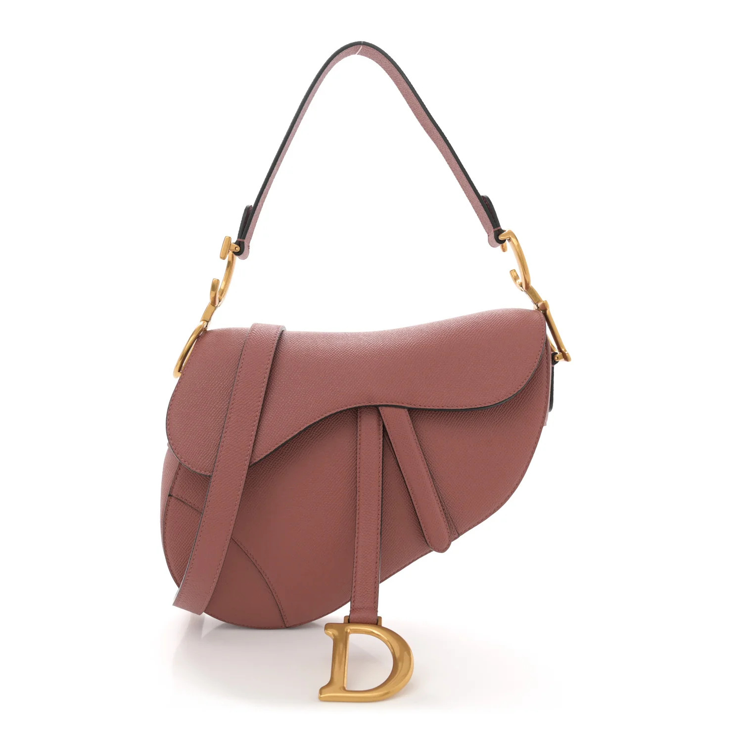 Grained Calfskin Saddle Bag With Strap Rust | FASHIONPHILE (US)