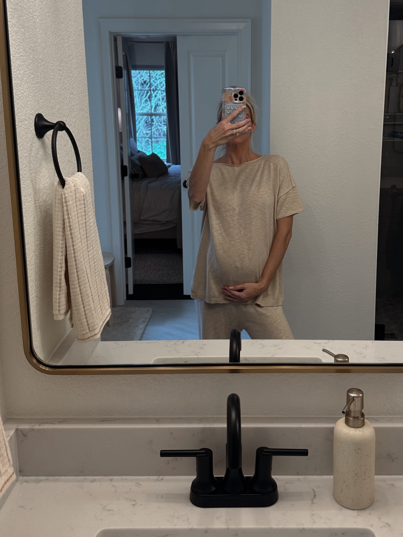 Amazon set! Knit wide leg pants & top. Comes in a lot of colors & you can get it for $36.00 right now! Perfect for my 🤰🏼 mamas. I’m in a size small & it is not tight whatsoever - still have sooo much room for the belly to grow with this set! 

#LTKBaby #LTKBump #LTKFindsUnder50