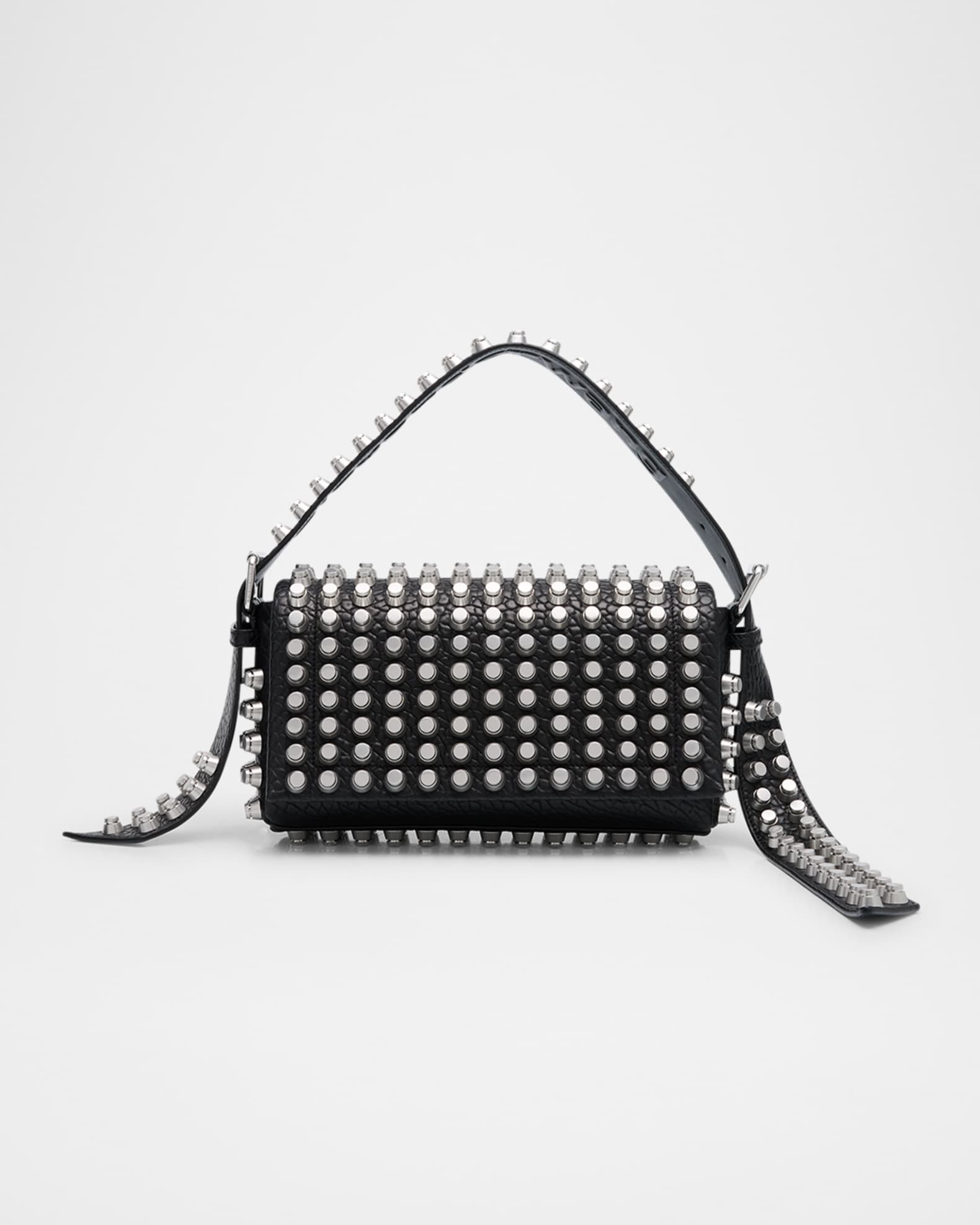 Ricco Medium Stud Leather Shoulder Bag | Neiman Marcus