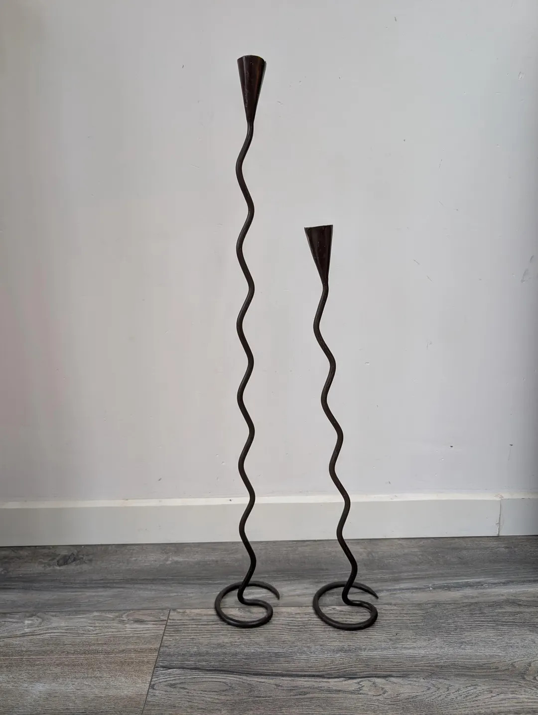 Set of 2 Vintage BRUTALIST Style Squiggle Floor Candleholders From the 70/80s - Etsy | Etsy (Global)