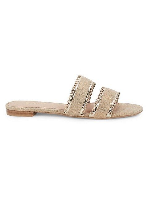 Metallic Double-Strap Sandals | Saks Fifth Avenue OFF 5TH