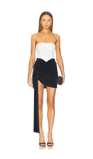 Keke Mini Dress in White & Black | Revolve Clothing (Global)