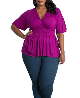 Kiyonna Plus Size Promenade Jersey Top - Macy's | Macy's