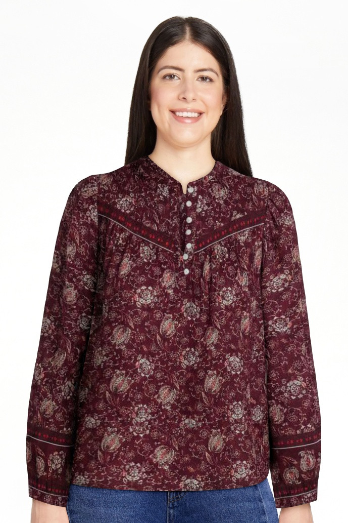 Scenario Women's and Women's Plus Quilted Detail Long Sleeve Top, Sizes XS-4X | Walmart (US)