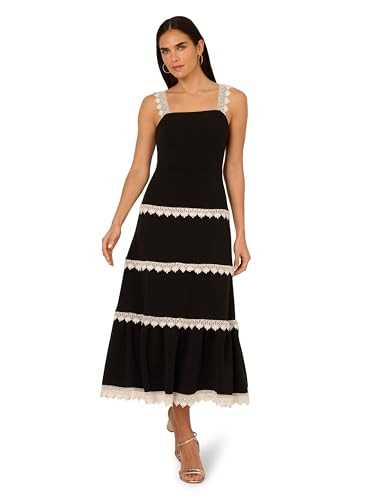Adrianna Papell Women's Knit Crochet Trim Dress | Amazon (US)
