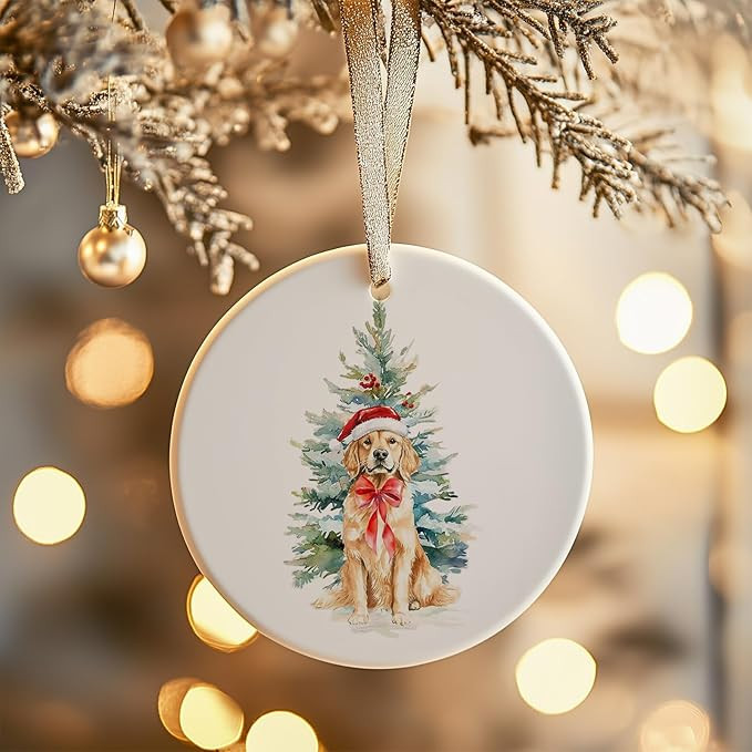Golden Retriever Christmas Ornament for Christmas Tree - Golden Retriever Gifts for Women, Cute D... | Amazon (US)