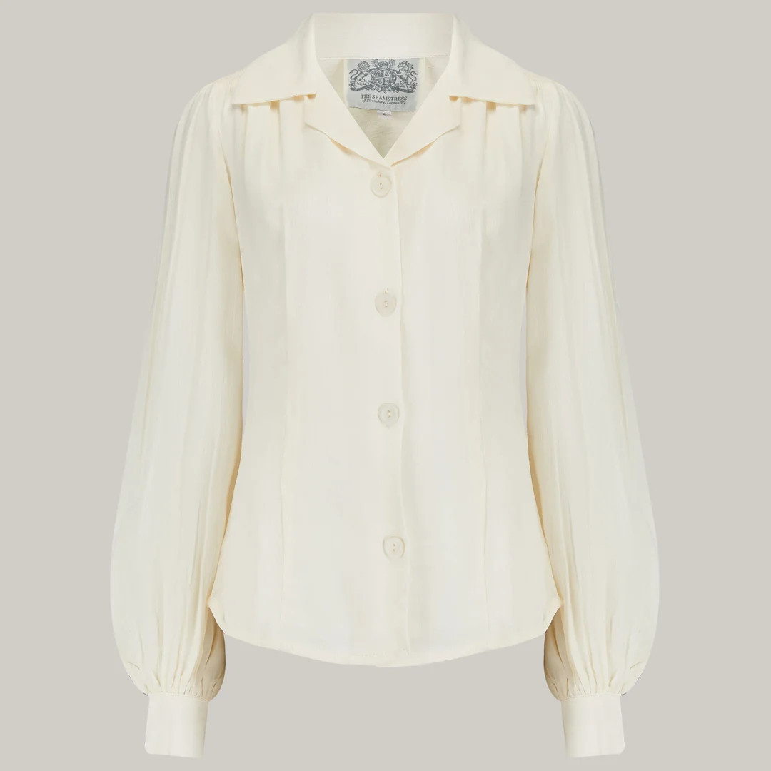 Poppy Blouse in Cream by the Seamstress of Bloomsbury Authentic Vintage 1940s Style - Etsy UK | Etsy (UK)