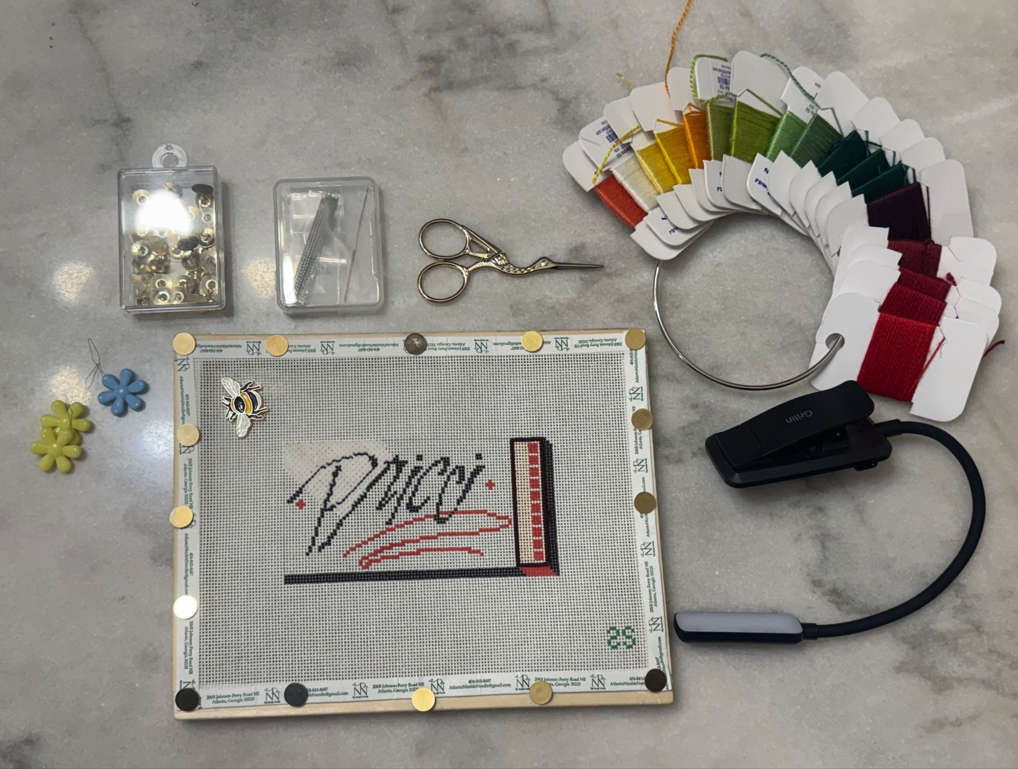 Your #needlepoint starter kit! 

🪡 Make sure your stretcher bars match the size of your canvas! 

🪡 When choosing threads make sure they match the size of your canvas (usually 18 or 13 mesh).

🪡 when you order a canvas and needle usually comes with it!

#LTKselfcare #LTKdayinmylife #LTKGiftGuide