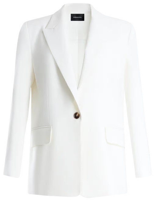 White Tortoise Button Wool Blazer | Jackets | BCBGMAXAZRIA | BCBG Max Azria 