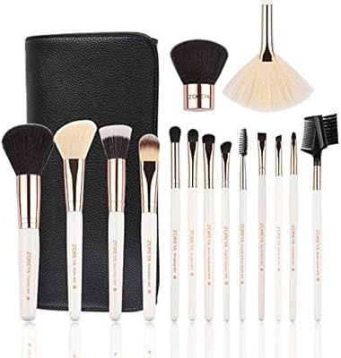 ZOREYA Makeup Brush Set,15pcs Rose Gold Luxury and Fashion Makeup Brushes,Professional Premium Sy... | Amazon (US)