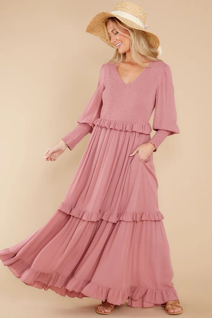 What I Recall Dusty Rose Maxi Dress | Red Dress 