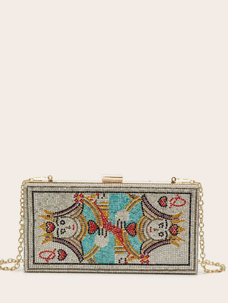 Figure Graphic Rhinestone Box Bag | SHEIN