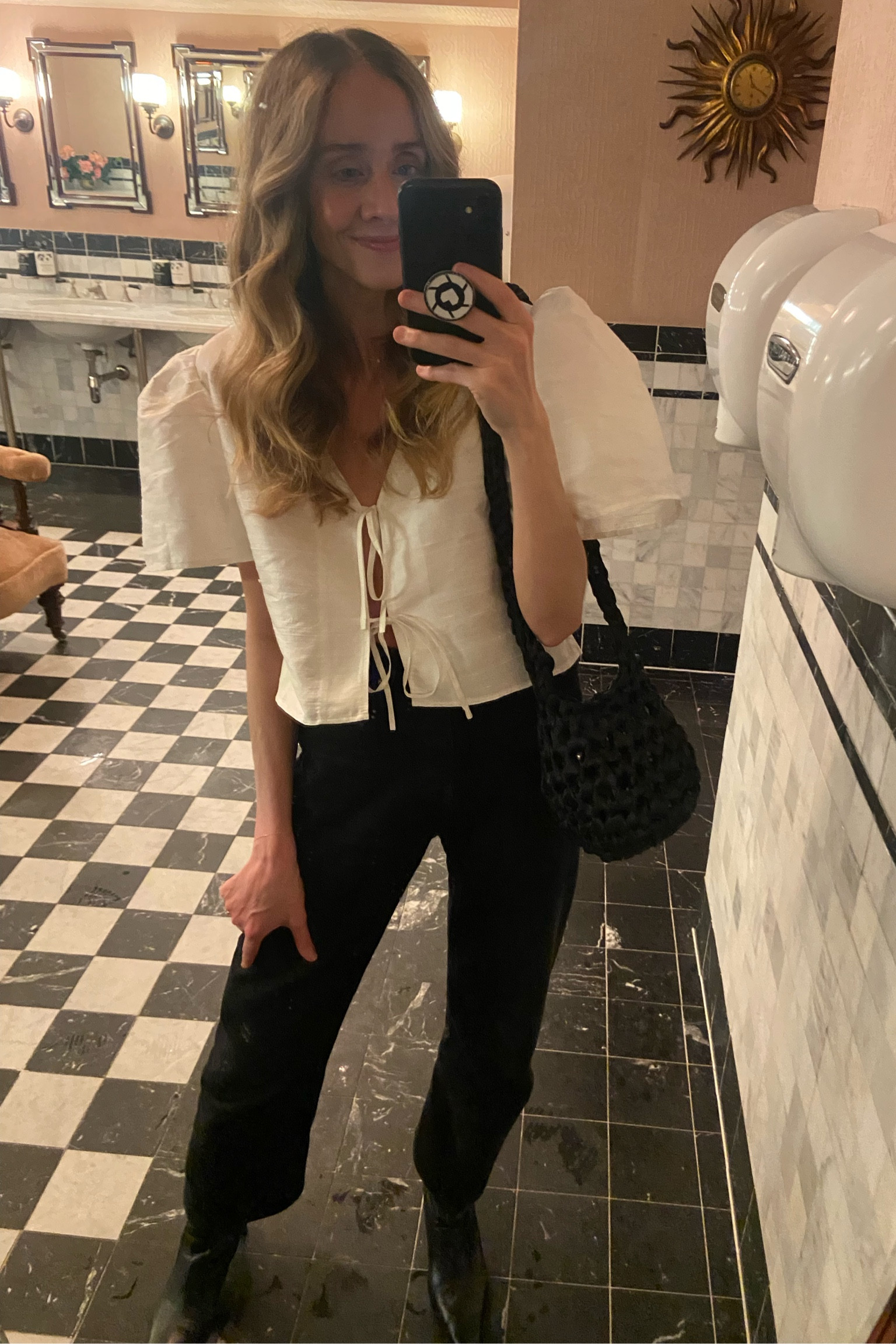 Friday date night! 
Toteme jeans, cream blouse, black bag 

#LTKeurope #LTKstyletip #LTKSeasonal