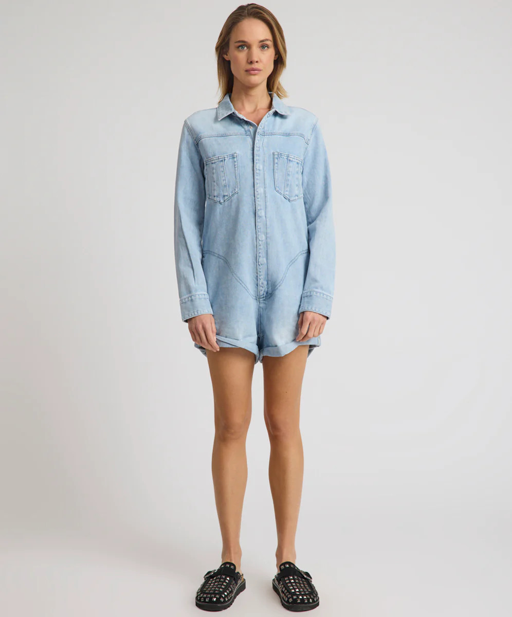 Prophecy Denim Jumpsuit - Blue Latte | One Teaspoon | OneTeaspoon