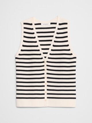 Striped V-Neck Sweater Vest | Banana Republic Factory