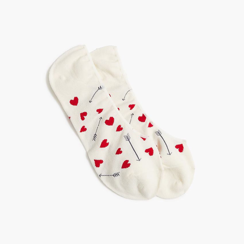 Cupid hearts no-show socks | J.Crew Factory