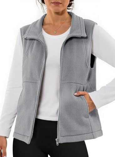 Dokotoo Women's Full Zip Polar Fleece Vest Warm Winter Sleeveless Cardigan Lapel Collar Sherpa Co... | Amazon (US)