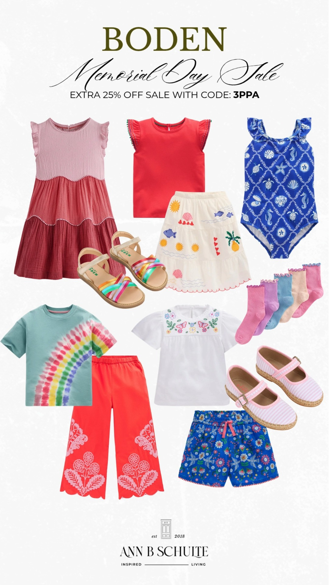 Boden girls styles are bringing playful prints and colorful summer charm with an extra 25% off sale favorites using code 3PPA. 🌸🩴☀️ #BodenKids #GirlsFashion #KidsStyle #SummerOutfits #ColorfulStyle #FamilyStyle #VacationLooks #PlayfulFashion #LTKkids #MemorialDaySale 

 #LTKootd #LTKSaleAlert #LTKKids