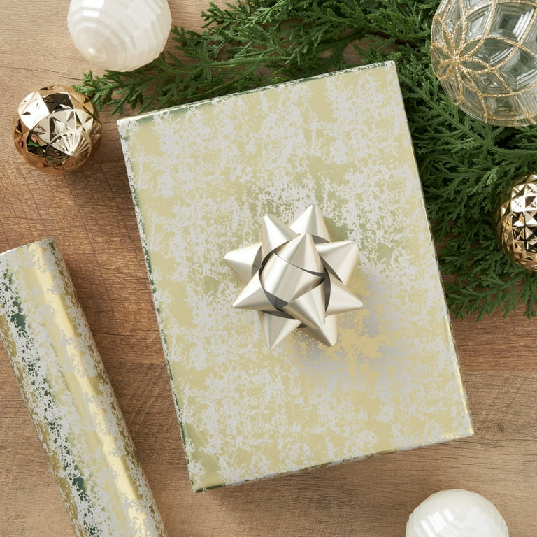 Gold Foil Distressed Premium Heavyweight Christmas Wrapping Paper, 40 sq ft, by My Texas House | Walmart (US)