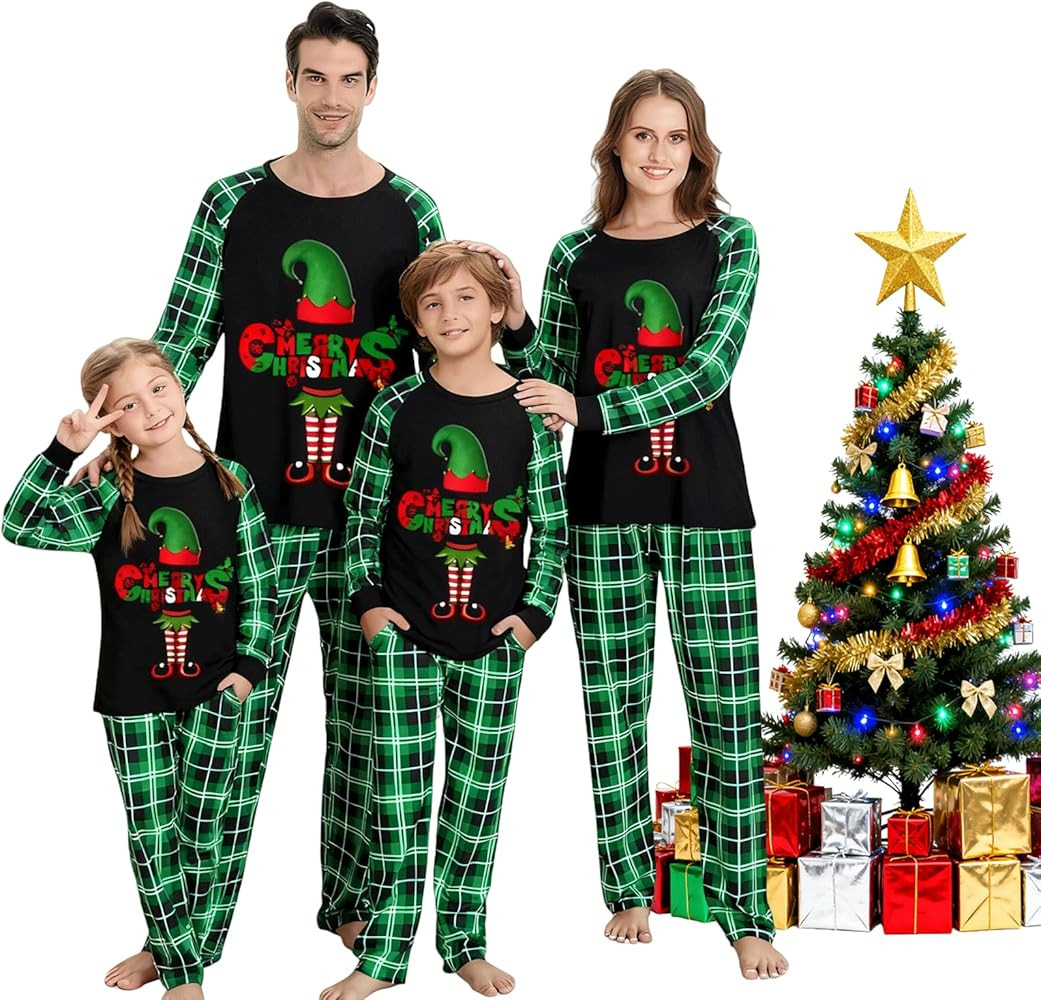 Christmas Pajamas Family Matching Pyjamas Womens PJs Pajamas Sleepwear Nightwear Set Christmas Pa... | Amazon (US)