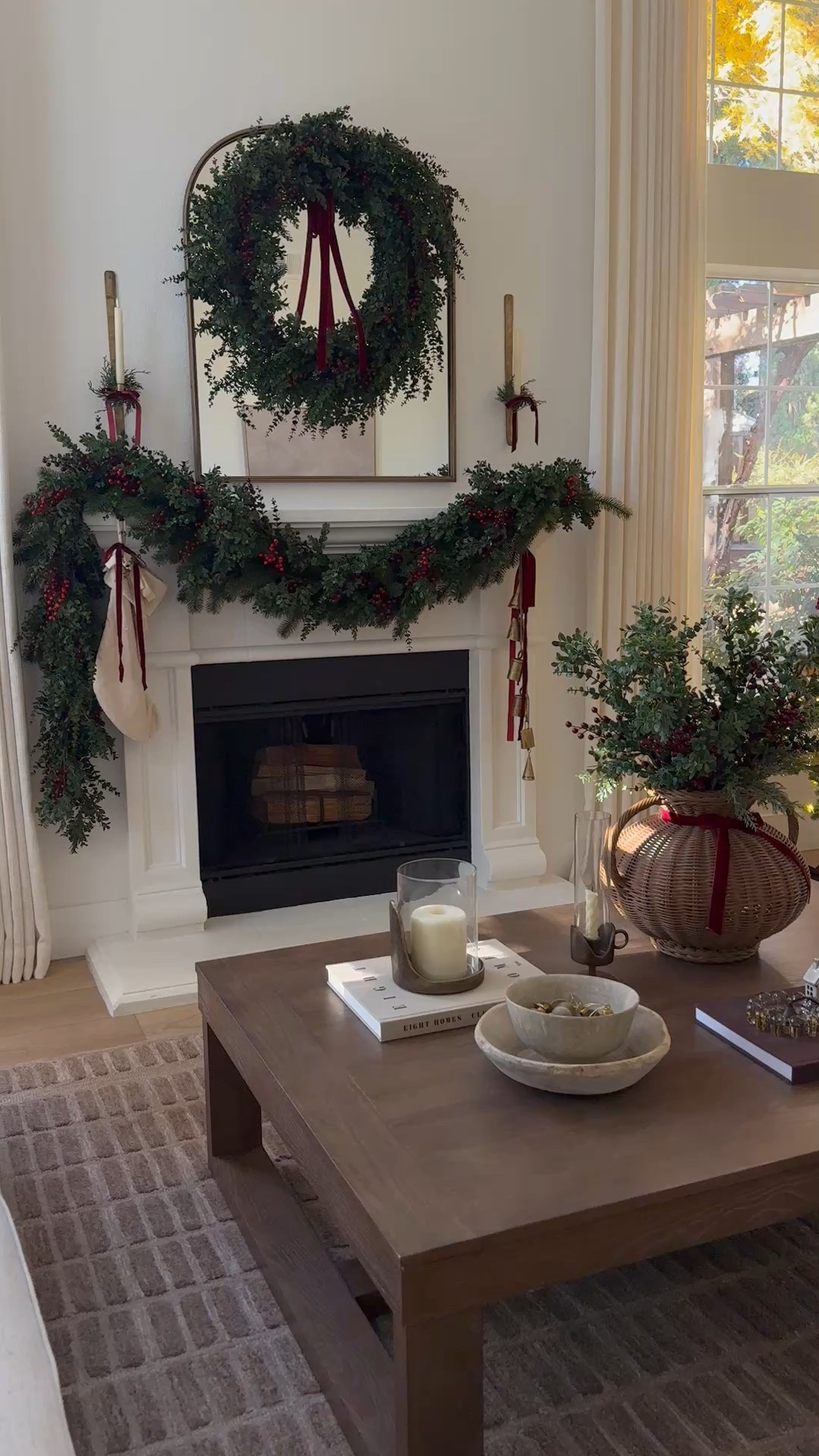 Christmas in my living room 🎄

Coffee table color is the gray brown. 

Coffee table decor, Christmas mantel decor, Christmas garlands, Christmas wreath, Christmas stems, Christmas tree, Christmas ornaments  

#LTKHome #LTKSaleAlert #LTKHoliday