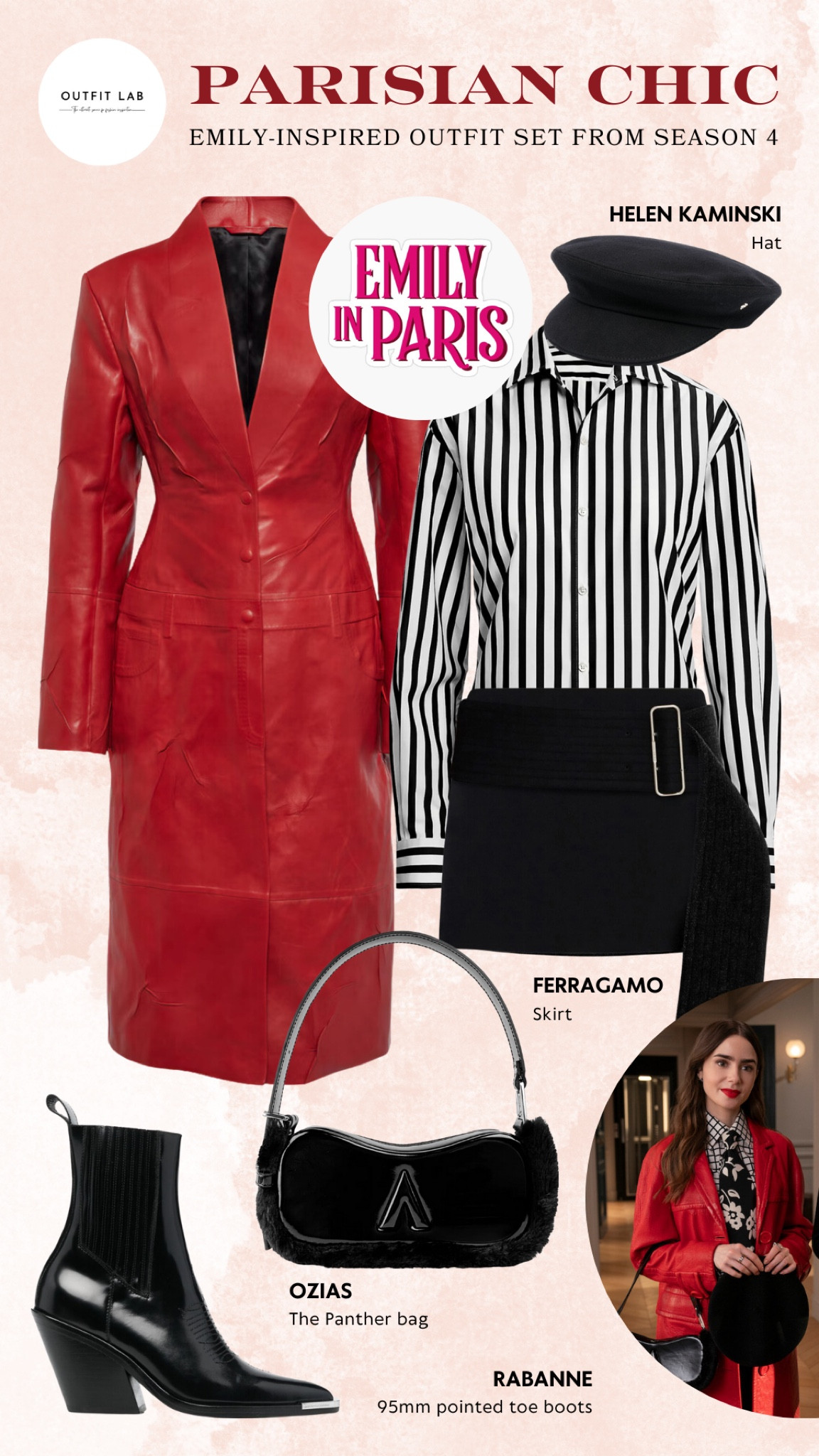 Parisian Chic: Emily-Inspired Outfit Set from Season 4 – Get the Look!

Capture the essence of Emily in Paris Season 4 with this chic and trendy outfit set. Featuring a stylish Acne Studios coat paired with a classic Ralph Lauren shirt and Ferragamo skirt for a polished look. Add a touch of elegance with a Helen Kaminski hat and complete the ensemble with an Ozias bag. Perfect for channeling that Parisian flair, this outfit ensures you stay effortlessly fashionable. Shop now to get Emily’s iconic style!

#LTKU #LTKStyleTip #LTKFallSale