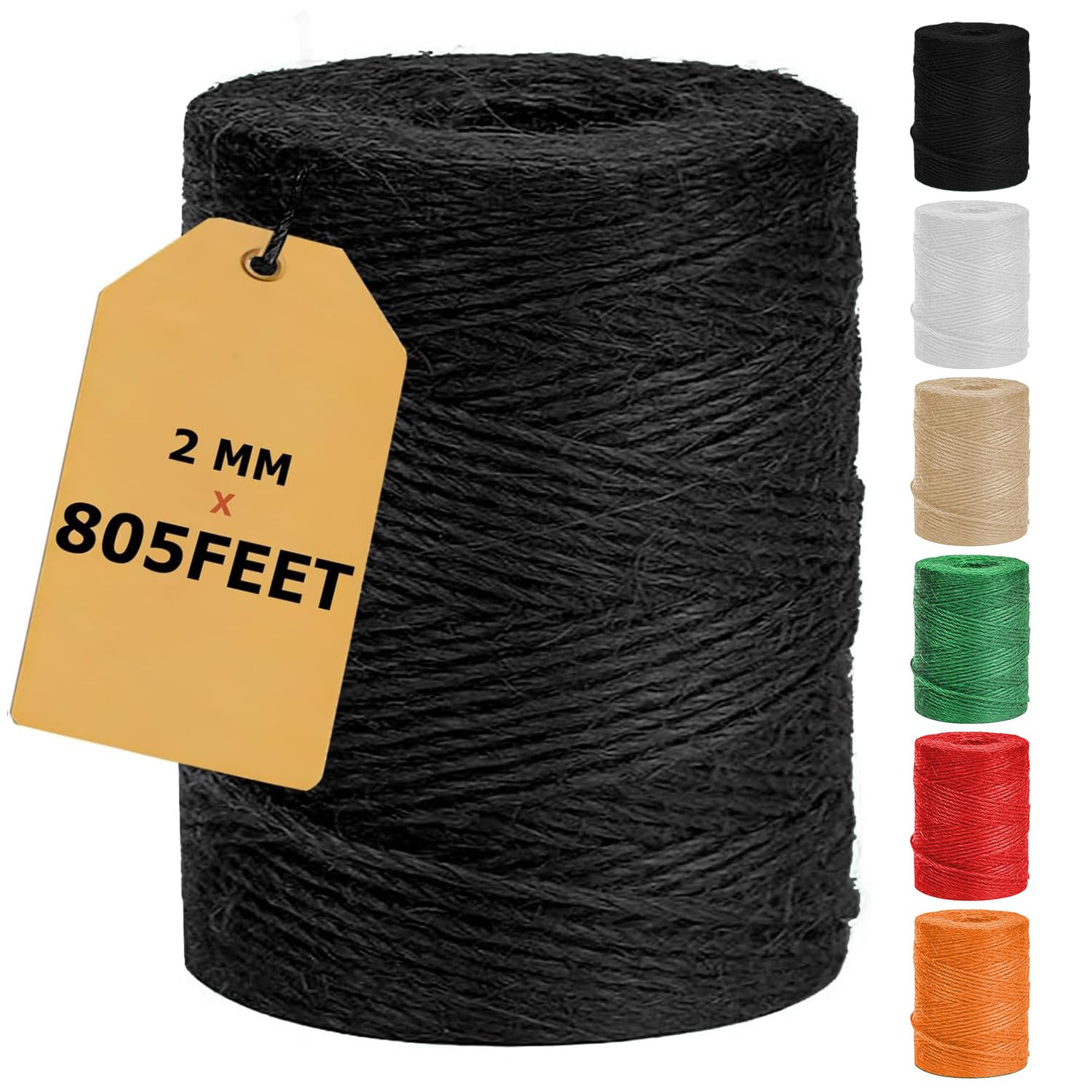 Vanhench 805ft Black Twine String, Black Hemp Jute Rope Cord Twine for Christmas Decorations, Art... | Amazon (US)