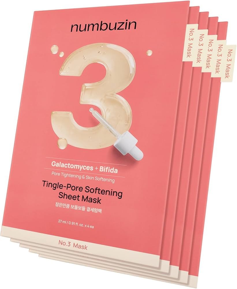 numbuzin No.3 Sheet Mask | 5 Sheets | Tingle-Pore Softening Sheet Mask | Pore Minimizing, Skin So... | Amazon (US)