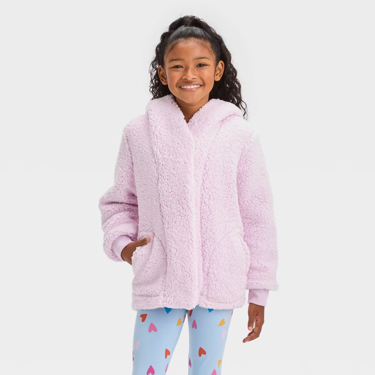 Girls' Cozy Faux Shearling Jacket - Cat & Jack™ | Target